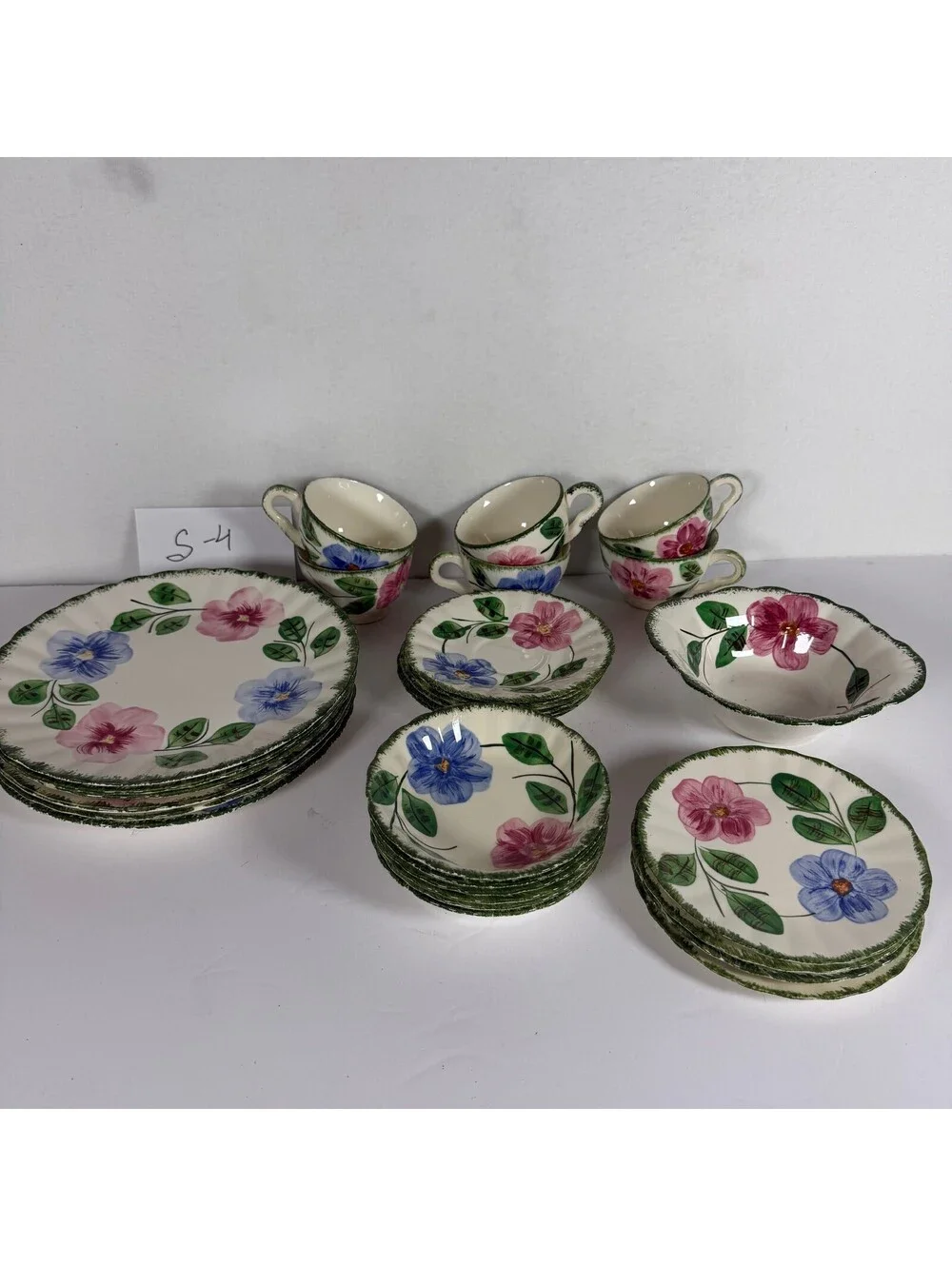 Vintage Blue Ridge Southern Potteries 10K Floral Dinnerware Set 29 Pieces